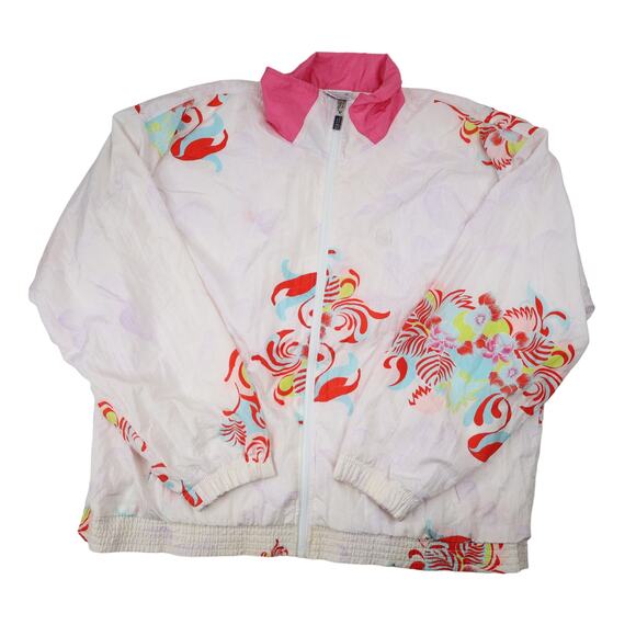 Vintage Sergio Tacchini Floral Print Allover Design Windbreaker Jacket - Picture 1 of 13